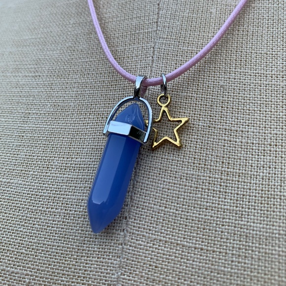 Handmade Resin Crystal Periwinkle Twinkle Little Star Amulet Necklace - Picture 3 of 10